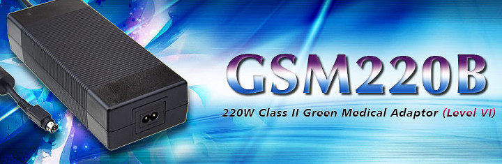 GSM220B Series (220W Class II Green Medical Adaptor (Level VI))
