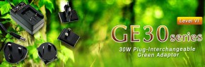 GE30 Series - адаптер со сменным штекером, энергоэффективность Level VI 